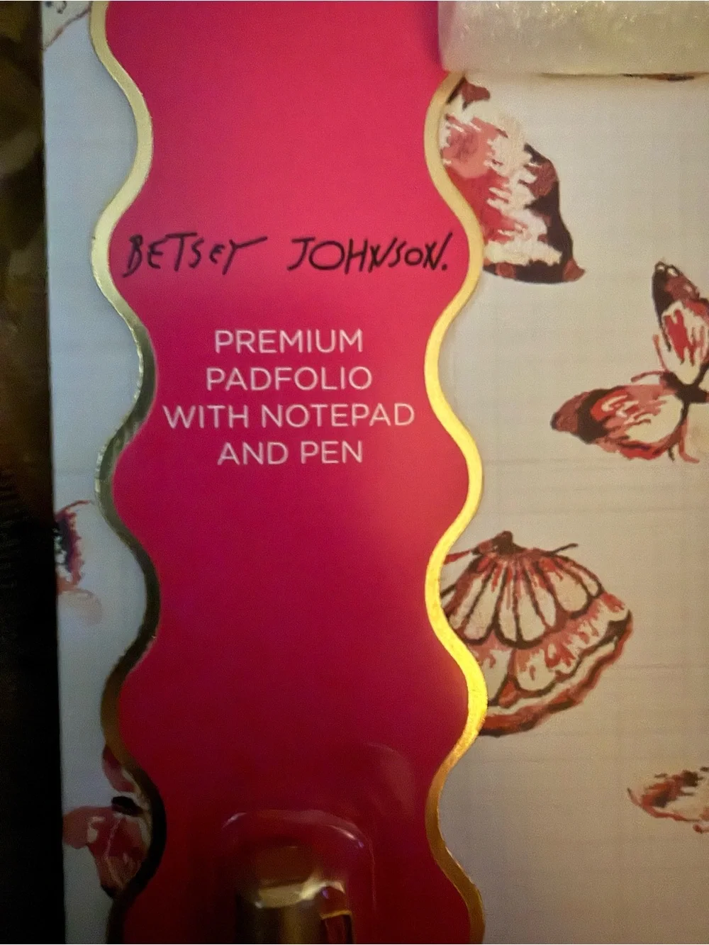 🦋NEW~BETSEY JOHNSON Premium Butterfly Padfolio w/Clipboard, Notebook, & Gold Pen